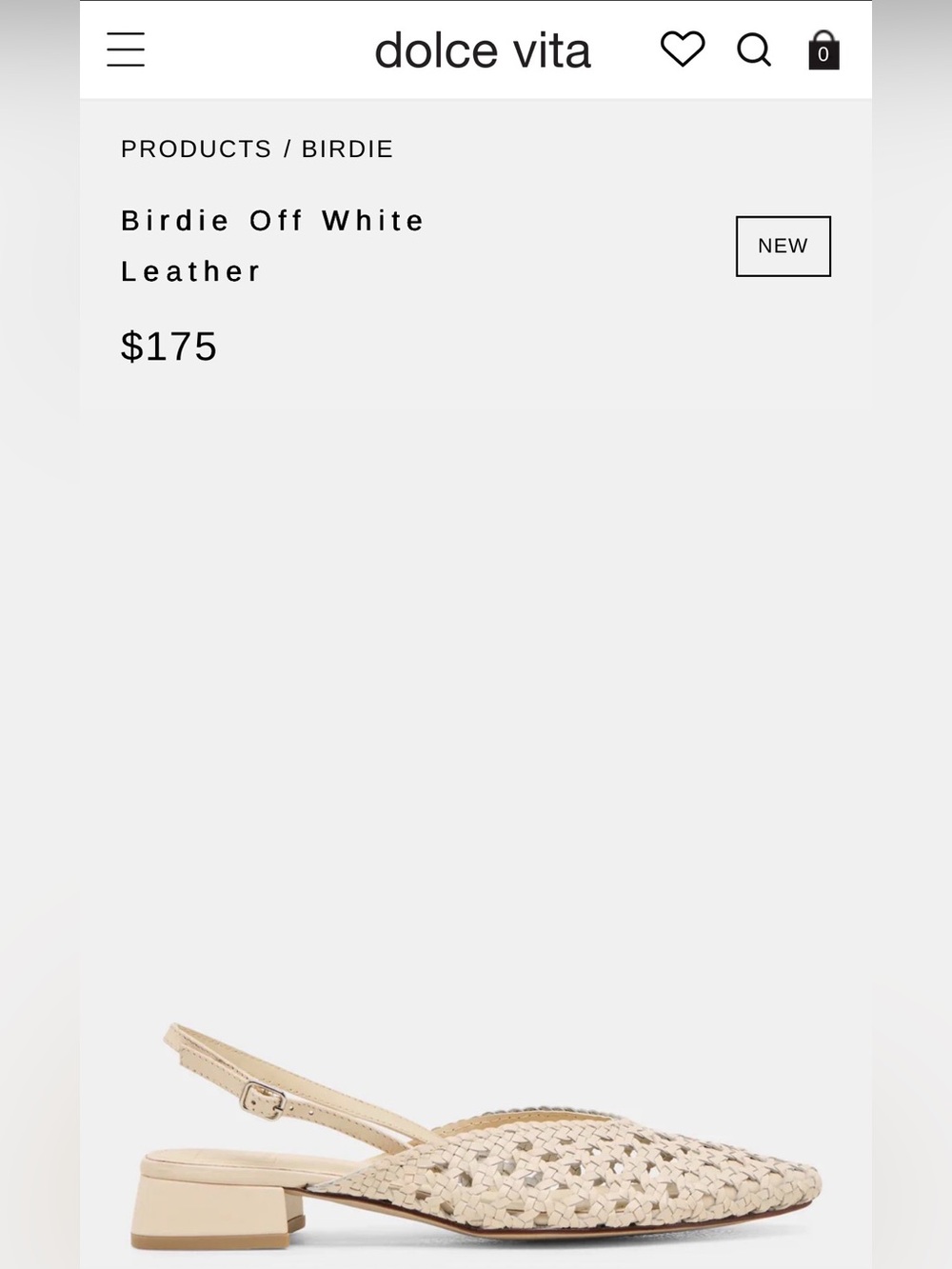 Dolce Vita Birdie leather Beige Woven Pointed Slingback Flats size 7.5